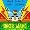 A colorful creative with the words, “Music and Serf News Updates: Shok Wave”